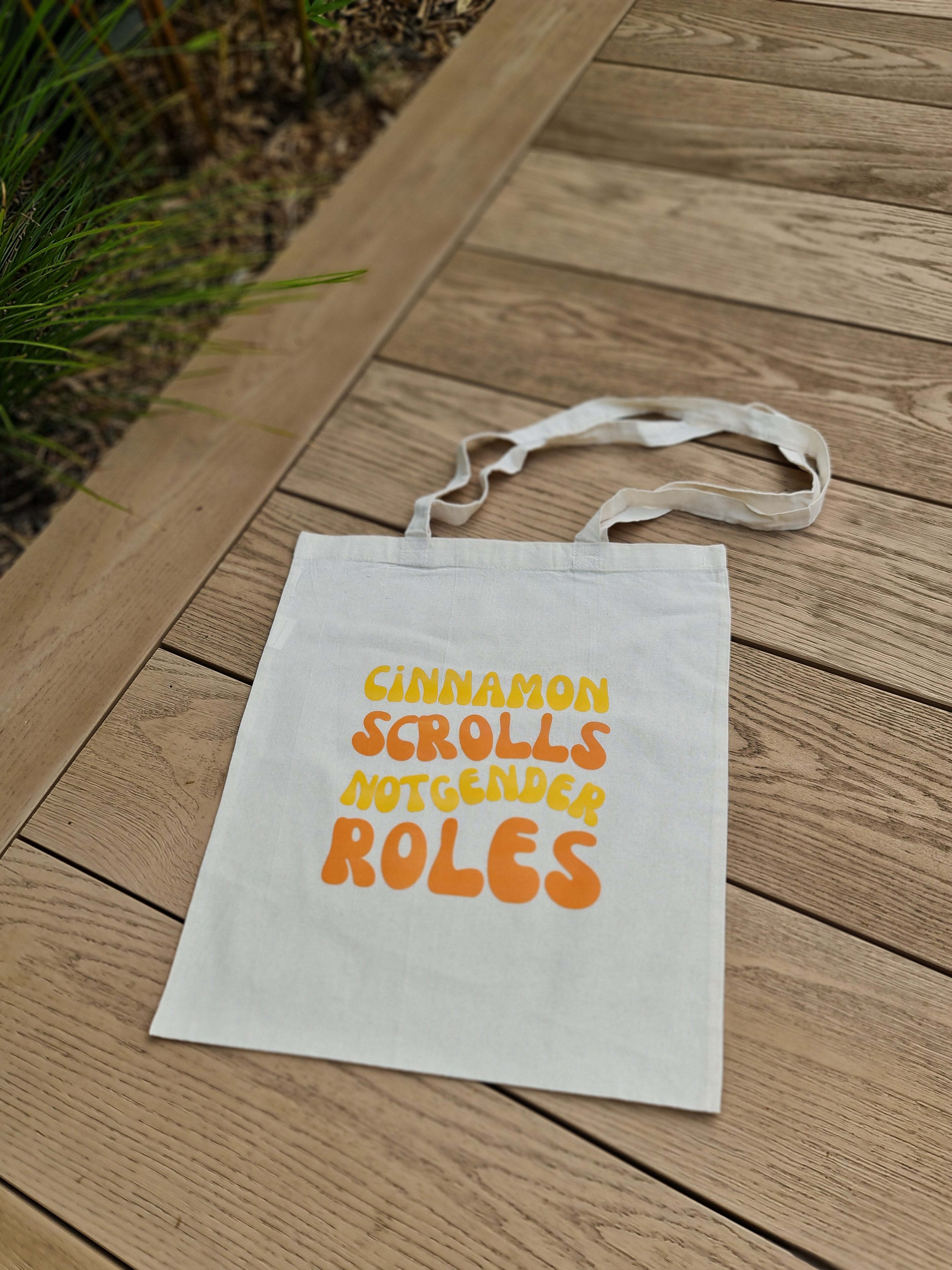 Cinnamon Scrolls Not Gender Roles Tote Bag